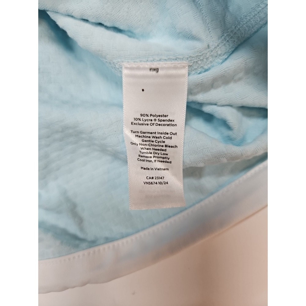 Talbots Womens Light Blue 1/2 Zip Athletic Pullover Top Thumbholes Medium NWT - Picture 7 of 10